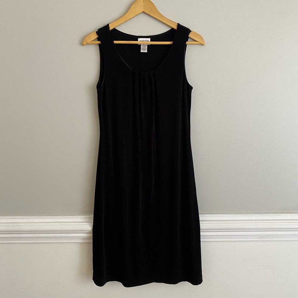 CHICO'S TRAVELERS Sz 0 Black Sleeveless Maxi Slinky Dress US Size 4
